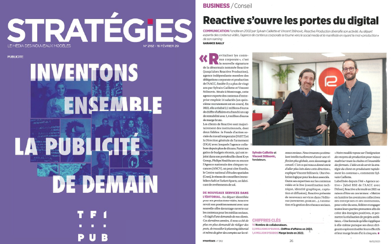 On se réinvente : le magazine Stratégies vous explique tout dans un article dédié